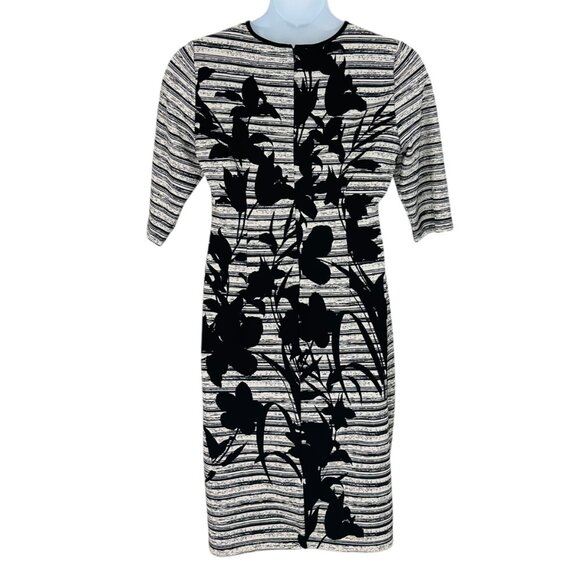 Christin Michaels Women's Size 14 Cut Out Neckline Black White Sheath Dr… - Picture 4 of 7